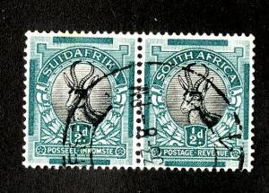 SOUTH AFRICA 23  SE TENANT PAIR USED SCV $4.00 BIN $2.00