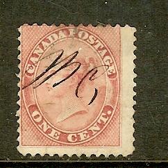 Canada, Scott #14, 1c Queen Victoria, VG-F Centering, Used