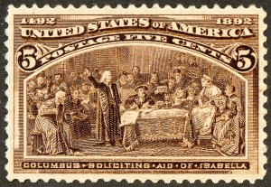 US Stamps # 234 MNH XF Columbian Scott Value $150.00