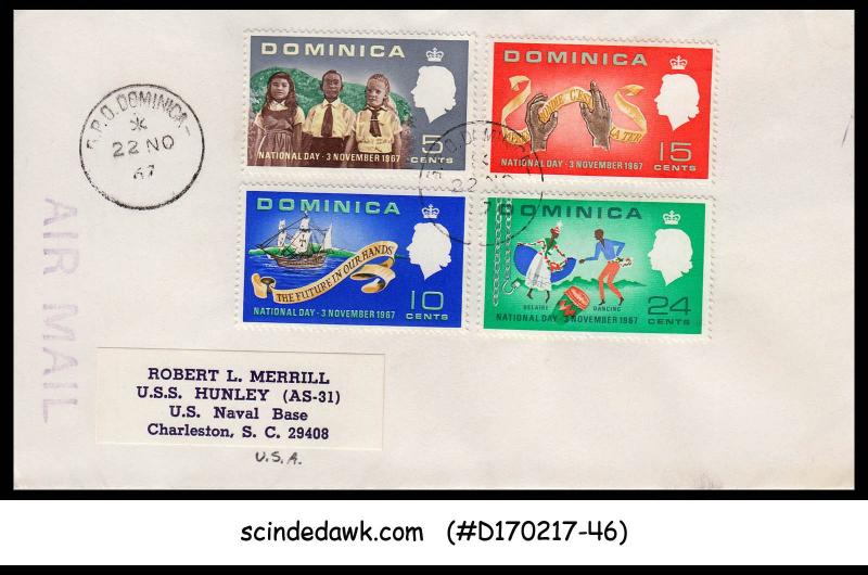 DOMINICA - 1967 NATIONAL DAY QEII - 4V - FDC