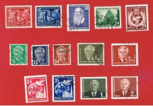 Germany(DDR) #108-121  VF used  4 sets + singles  Free S/H