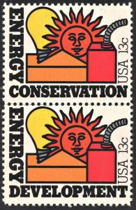 SC#1723-24 13¢ Energy Conservation/Development Pair (1977) MNH