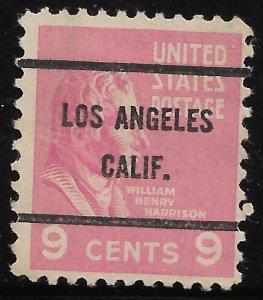 US Bureau Precancels: CA: Los Angeles; #814-61; 9¢ 1938 Prexy; PSS CV $2.50