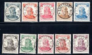 Wurttemberg #O136-O145 Used VF  CV $9.95  ...   7020197