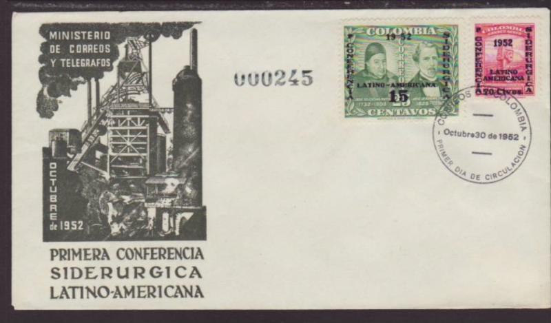 Columbia 610,C226 Latin American 1952 U/A FDC