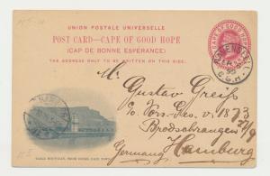 CAPE OF GOOD HOPE TO GERMAN 1899, RAVENSFELL TO HAMBUR, TABLE MOUNTAIN 1d CARD