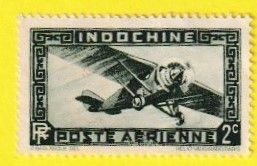 INDOCHINA SCOTT#C10 1938 2c SINGLE ENGINE PLANE - MNG