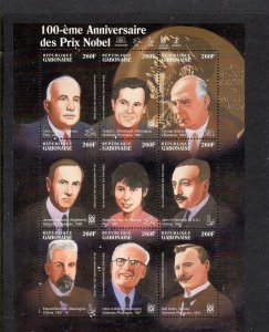 GABON #805 1995 NOBEL PRIZE WINNERS MINT VF NH O.G SHEET 9