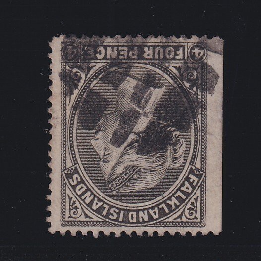 Falkland Islands, SG 12w, used Watermark Inverted, w/ Heijtz certificate