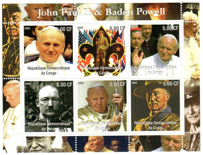 Congo 2000 Pope John-Paul II & Lord Banden Powell Shlt (6)
