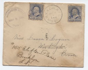 1891 Washington Depot forwarded cover with RPO postmark [6205.70]