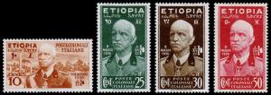 Ethiopia-Italian Occupation Scott N1, N3-5 (1936) Mint H VF, CV $39.00 B