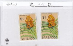 Barbados 408 $1 Flower mnh