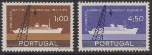 PORTUGAL SG1156/7 1958 2nd NATIONAL MERCHANT NAVY CONGRESS MNH