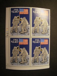 Scott 2419, $2.40 Moon Landing, PB4 #11124 1 LL MNH Priority Beauty, pen mark