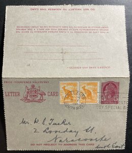 1961 Adelaide Australia Postal Stationery Letter Card Cover to Naracoorte