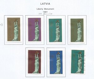 LATVIA - 1991 - Liberty Monument - Perf 6v Set - Mint Lightly Hinged
