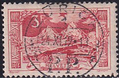 Switzerland 1918 Sc 182 The Mythen Nice SON Zurich CDS Stamp Used