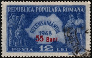 ✔️ ROMANIA 1952 - CURRENCY REFORM OVERPRINT ON CENSUS - SC. 819A [14.1.4]