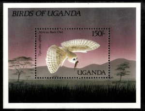 Uganda 1987 - Owls Birds - Souvenir Stamp Sheet - Scott #577 - MNH