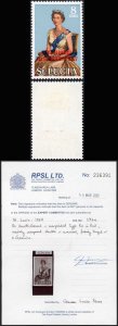 St Lucia SG232a 8c with DOUBLE SURCHARGE M/M RPS Cert RARE Cat 1500 pounds