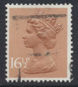 GB  Machin 16½p X950   Phosphor paper  Used  SC#  MH95  see scan and details