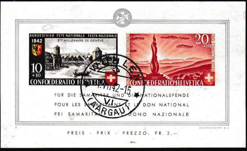 Switzerland 1942 National Fete Scott B119 Zum 19 VF/USED/(O)