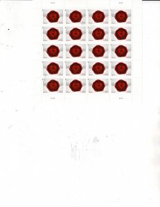 Love Envelope Red Heart Wax Seal Forever US Postage Sheet #4741 VF MNH