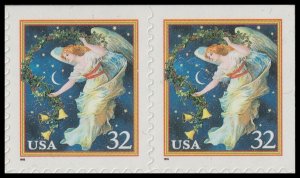 US 3012 Christmas Midnight Angel 32c horz pair MNH 1995