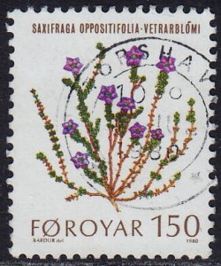 Faroe Islands - 1980 - Scott #50 - used - Flower