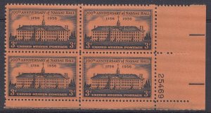 Scott 1083 MNH LR Pl Blk 25469 - Nassau Hall