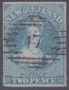 NEW ZEALAND 1856 FFQ 2d imperf Richardson print  fine used CP cat NZ$1000...G300