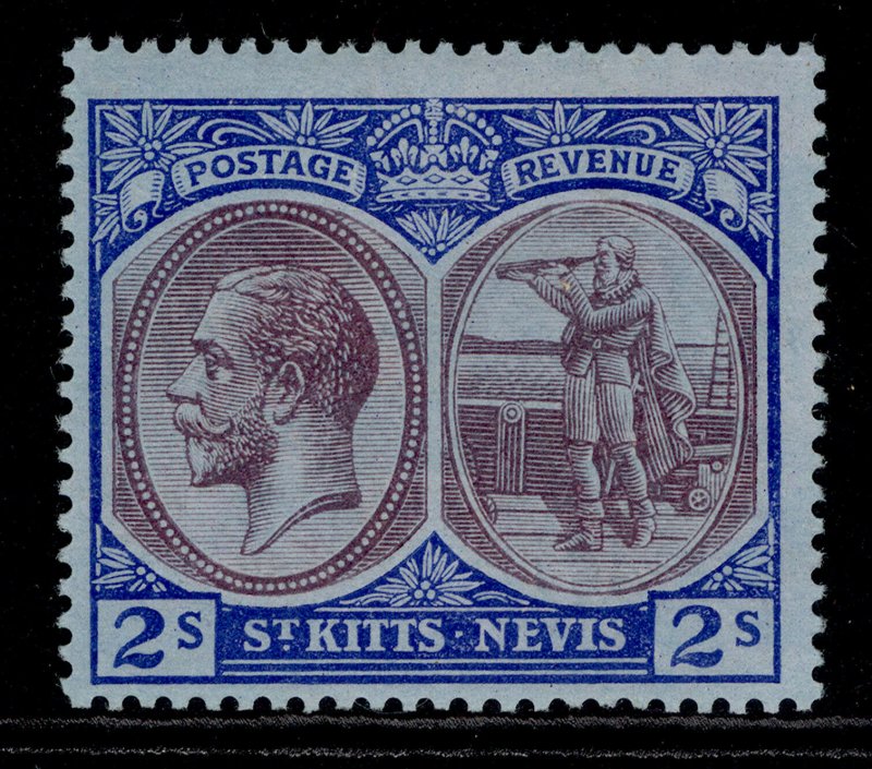 ST KITTS-NEVIS GV SG32, 2s dull purple & blue/blue, LH MINT. Cat £29. 