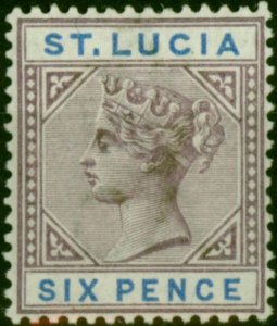 St Lucia 1891 6d Dull Mauve & Blue SG49 V.F VLMM