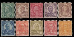 United States 1922 Mint Definitive Issues, #552-558, 560-562 Mint