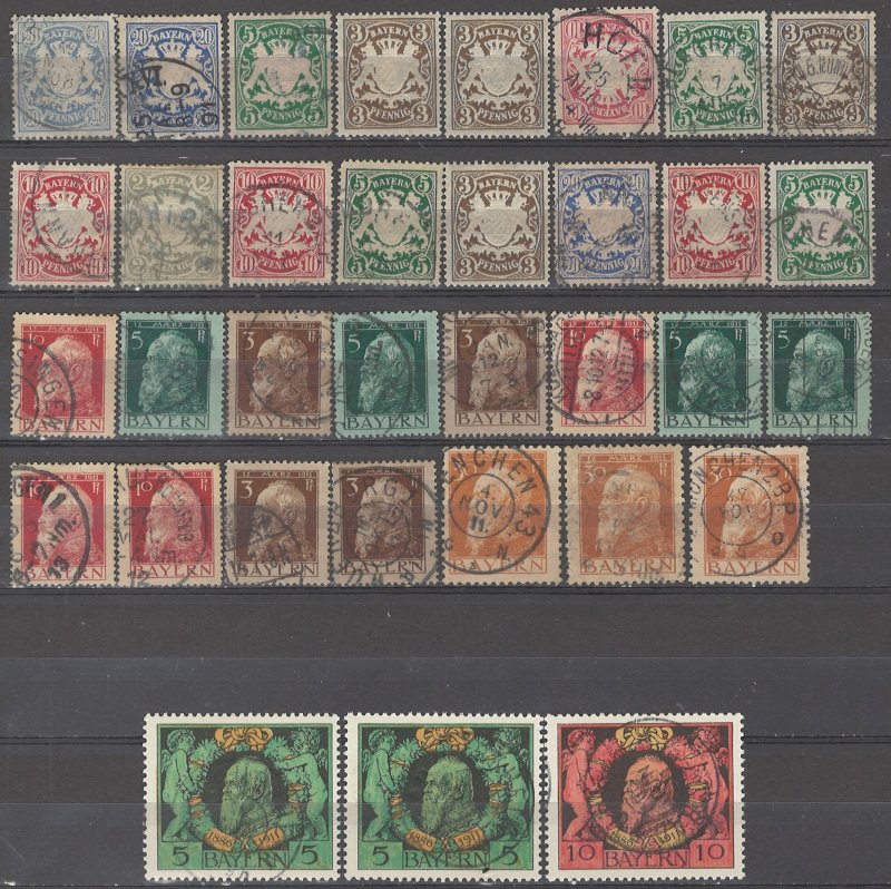 COLLECTION LOT # 5366 BAVARIA 34 STAMPS 1888+ CLEARANCE CV+$22