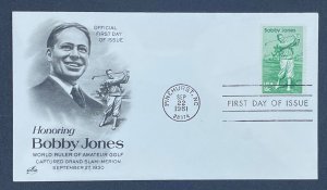 Scott 1933  FDC   Bobby Jones     Artcraft Cachet