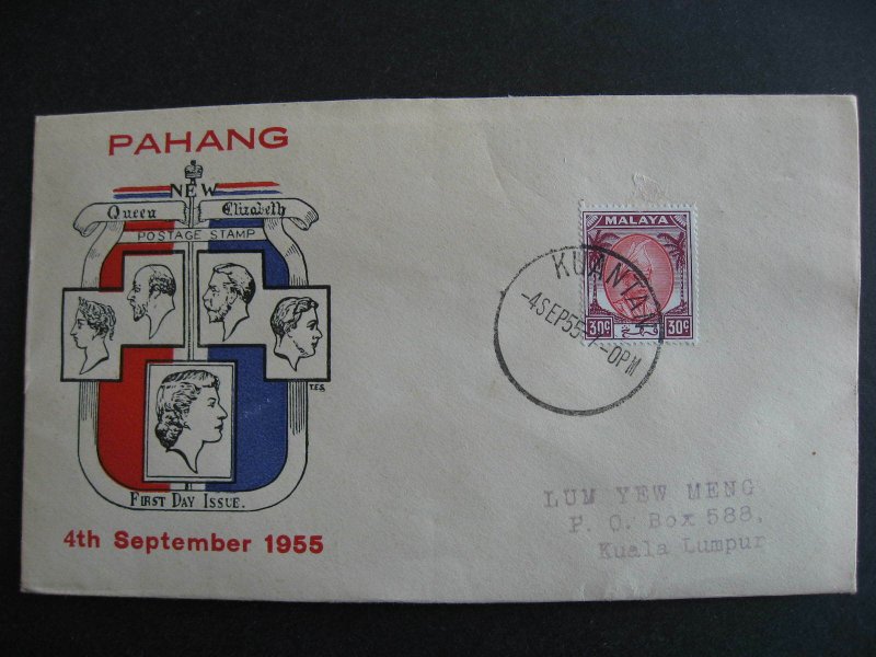 Malaya Pahang Sc 69 FDC first day cover TES cachet