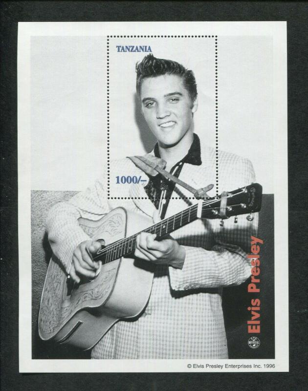 1996 Tanzania Commemorative Souvenir Stamp Sheet - Elvis Presley