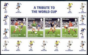 Gibraltar 1998 - World Cup Soccer - Souvenir Stamp Sheet - Scott #749a - MNH