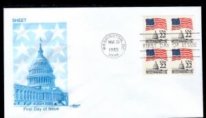 US 2114 Falg Over Capitol Block of Four Artmaster U/A FDC