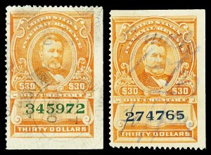 Scott R246, R246a $30.00 Documentary Revenues Used F-VF Cat $16.50