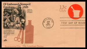 #U574 American Doctor Bicentennial Stamped Envelope – Artcraft Cachet