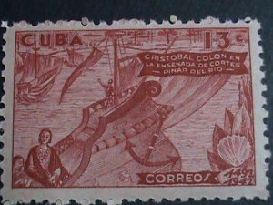 ​CUBA STAMP-1944 SC#391 COLUMBUS SIGHTS LAND-STAMP MNH-  VERY FINE