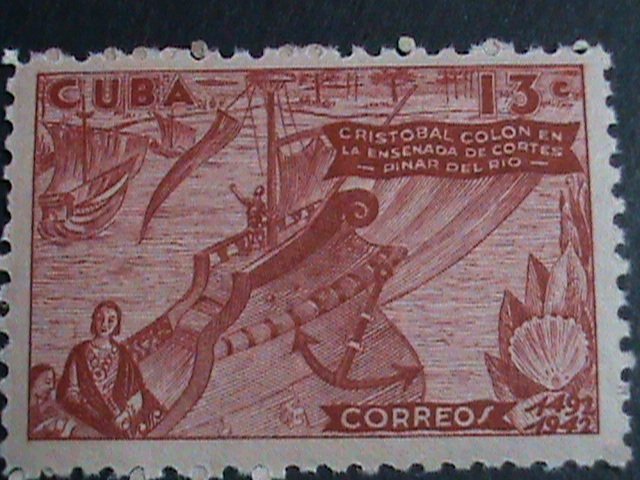 ​CUBA STAMP-1944 SC#391 COLUMBUS SIGHTS LAND-STAMP MNH-  VERY FINE