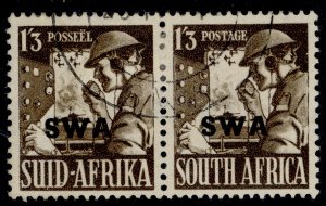 SOUTH WEST AFRICA GVI SG120, 1s 3d olive-brown, FINE USED. Cat £23.