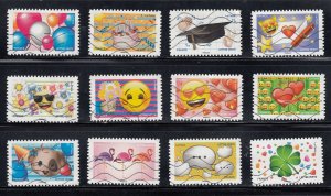 France 2018 Sc#5420-5431 Greetings: Emojis Used