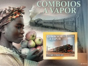 Sao Tome and Principe 2010 Steam Trains Souvenir Sheet (1) MNH