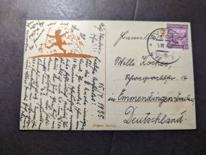 1935 Czechoslovakia Postcard Cover to Emmendingen Germany