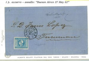 BK1796 - ARGENTINA - POSTAL HISTORY - Jalil # 14 ERROR on Cover 1859 - BOLAFFI